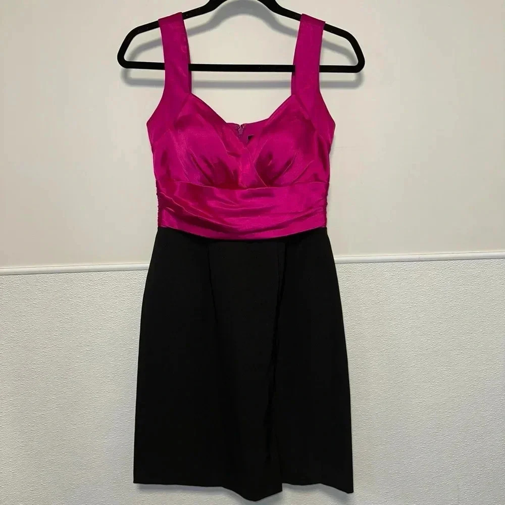 Juniors Jump Girl Dress, Size 5/6, Fuchsia/Black Formal